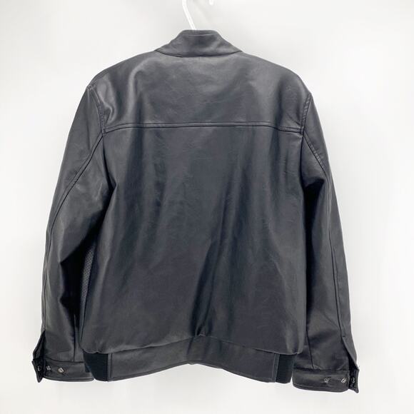 SF Superlative Fashion black moto jacket grunge dark faux leather size M - Picture 2 of 11